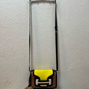 Pierre Hardy Vibrant Yellow and Brown Crossbody Bag